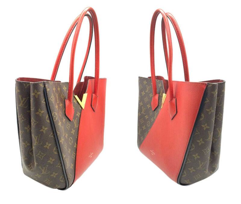 Louis Vuitton Kimono Mm Red Leather Tote Monogram Cerise Hobo 2015 Calfskin