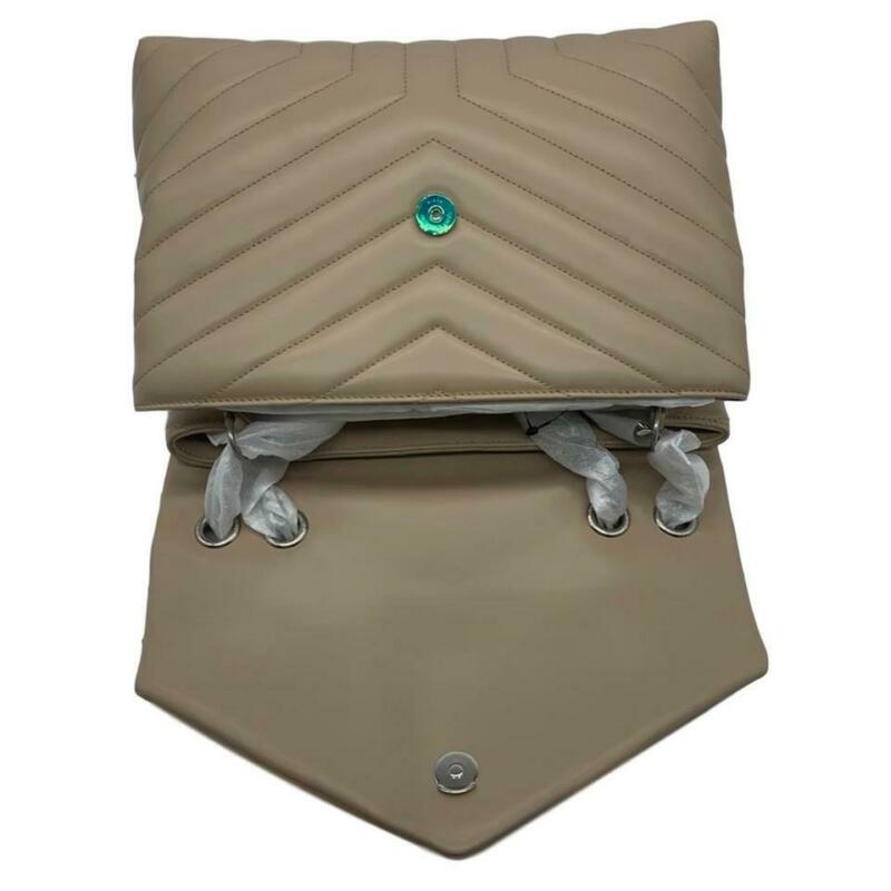 Saint Laurent Monogram Loulou Medium Deep Beige Calfskin Leather Shoulder Bag