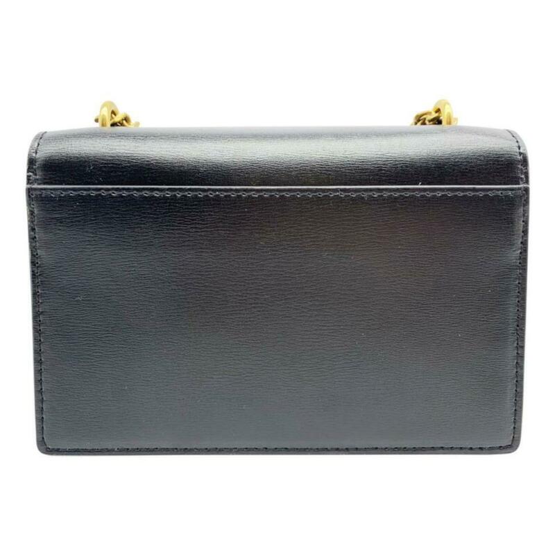 Saint Laurent Monogram Sunset Mini White Chain Black Leather Cross Body Bag