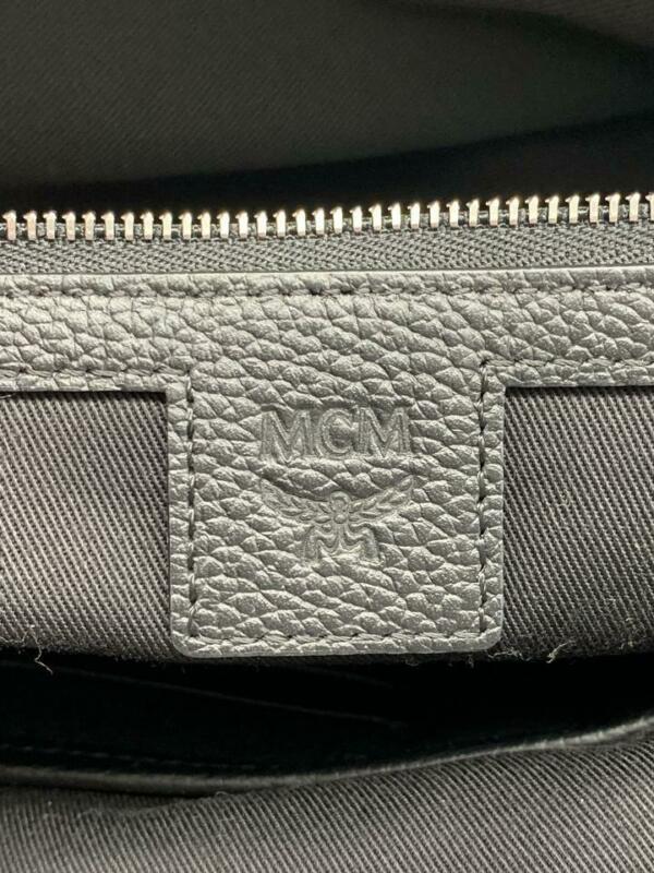 MCM Wilder Visetos Shopper Black Leather Tote