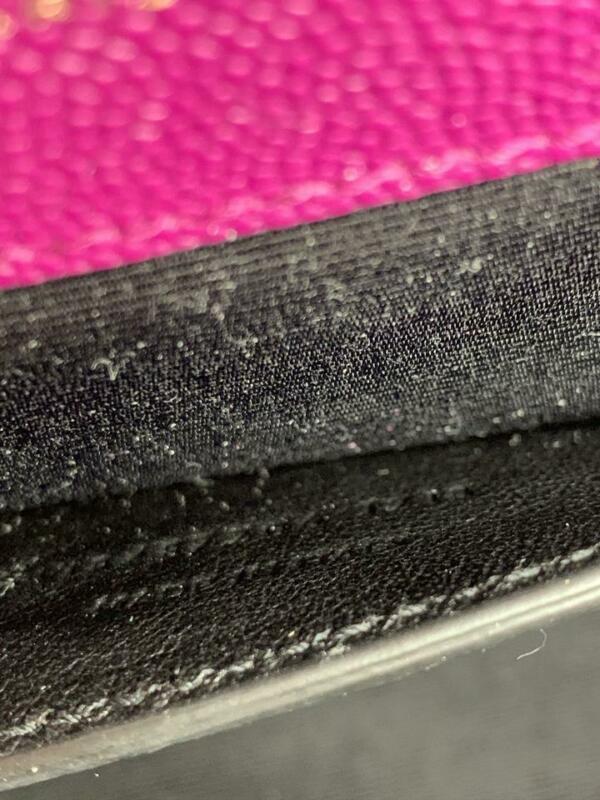 Saint Laurent Monogram Envelope Medium Calfskin Deep Grape Pink Leather