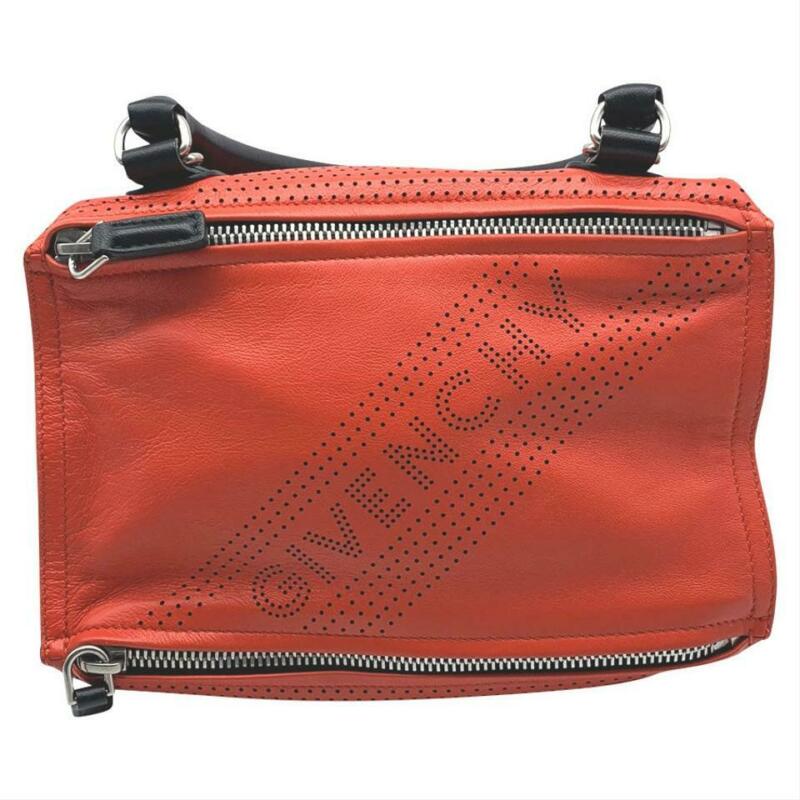 Givenchy Small Pandora Perforated Logo Red Leather Satchel