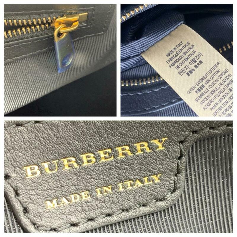 Burberry Bag Link 1983 House Check Shoulder Black Coated Canvas Tote