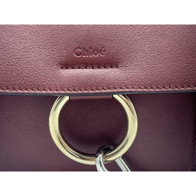 Chloé Faye Daye Mini Leather/Suede Red Leather Shoulder Bag