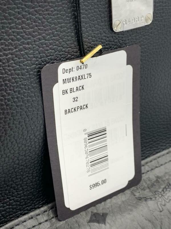 MCM Small Visetos Canvas Black Leather Backpack