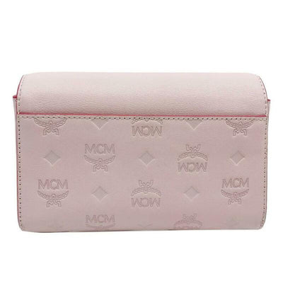 MCM Millie Monogrammed Pink Leather Cross Body Bag