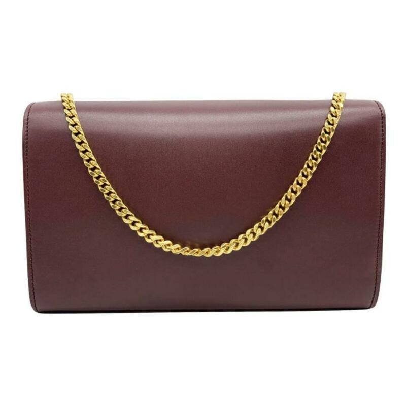 Saint Laurent Monogram Kate New Monogram Medium Tassel Chain Strap Bordeaux