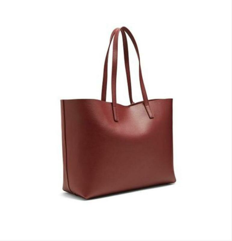 Saint Laurent Monogram Shopping Pallisandre Lacquer Red Leather Tote