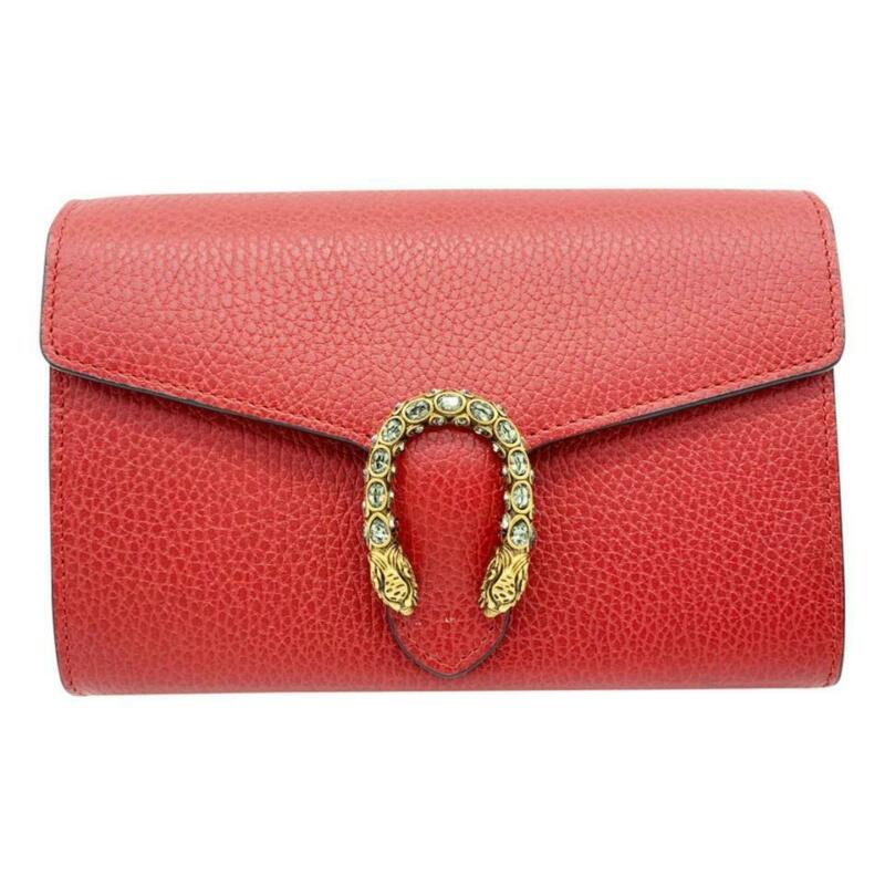 Gucci Chain Wallet Dionysus Red Leather Shoulder Bag