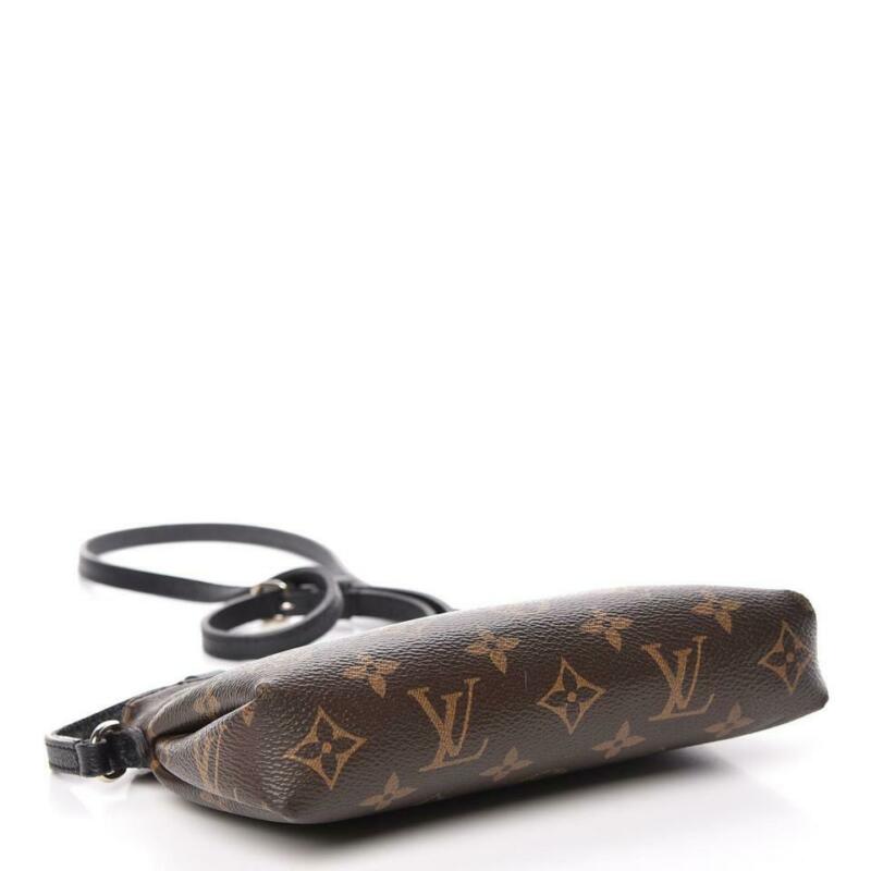 Louis Vuitton Clutch Crossbody Pallas Black Monogram Canvas Shoulder Bag
