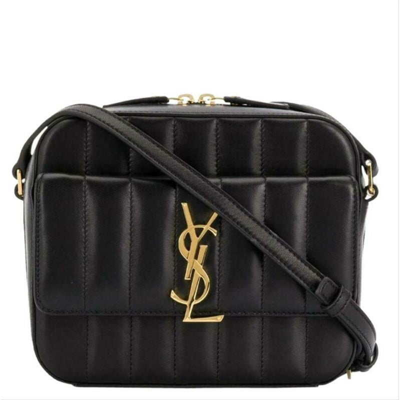 Saint Laurent Camera Vicky Black Leather Cross Body Bag