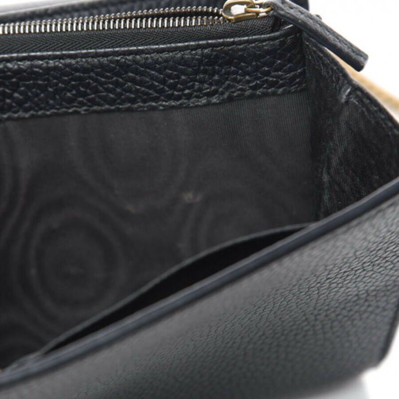 Gucci Chain Wallet Marmont Calfskin Gg Black Leather Shoulder Bag