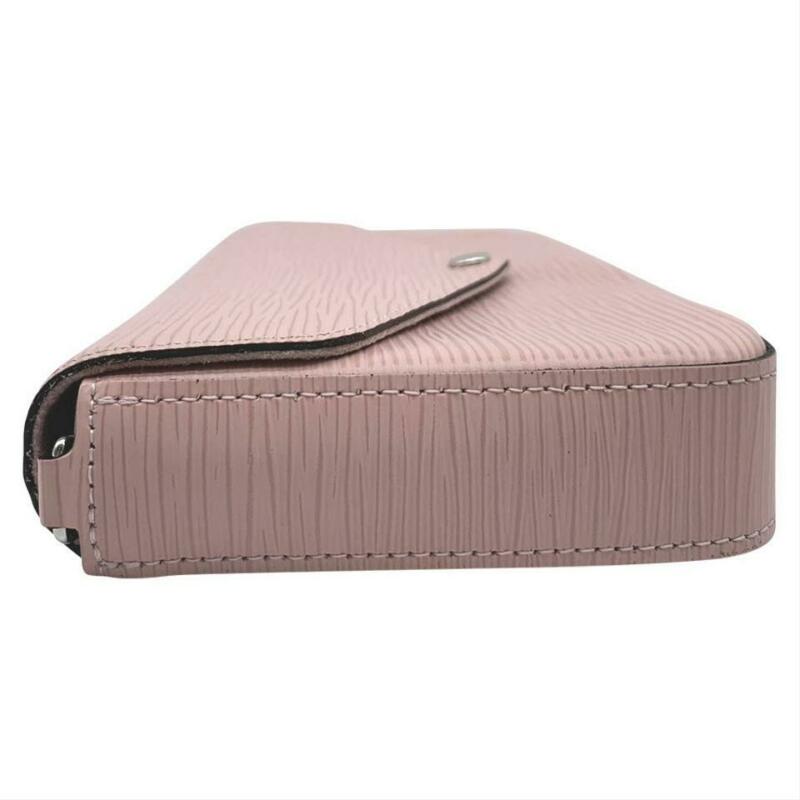 Louis Vuitton Pochette Felicie Rose Ballerine Chain Wallet Pink Epi Leather