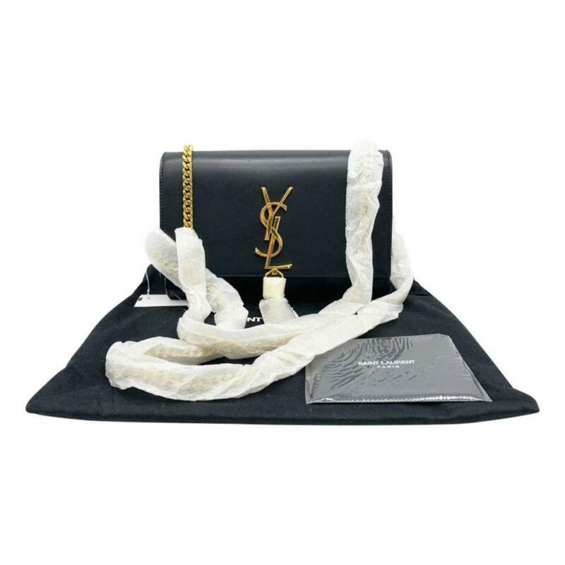 Saint Laurent Monogram Kate Small Tassel Monogram Black Leather Cross Body Bag