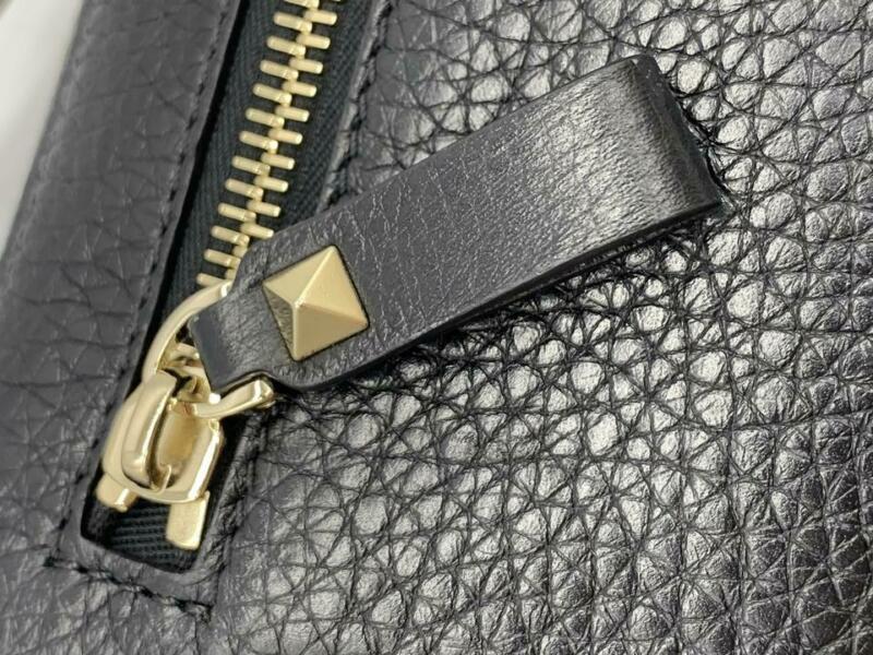 Valentino Belt Rockstud Black Leather Messenger Bag