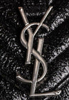 Saint Laurent Collège Mini Quilted Monogram Punk Crackled Chain Black Leather