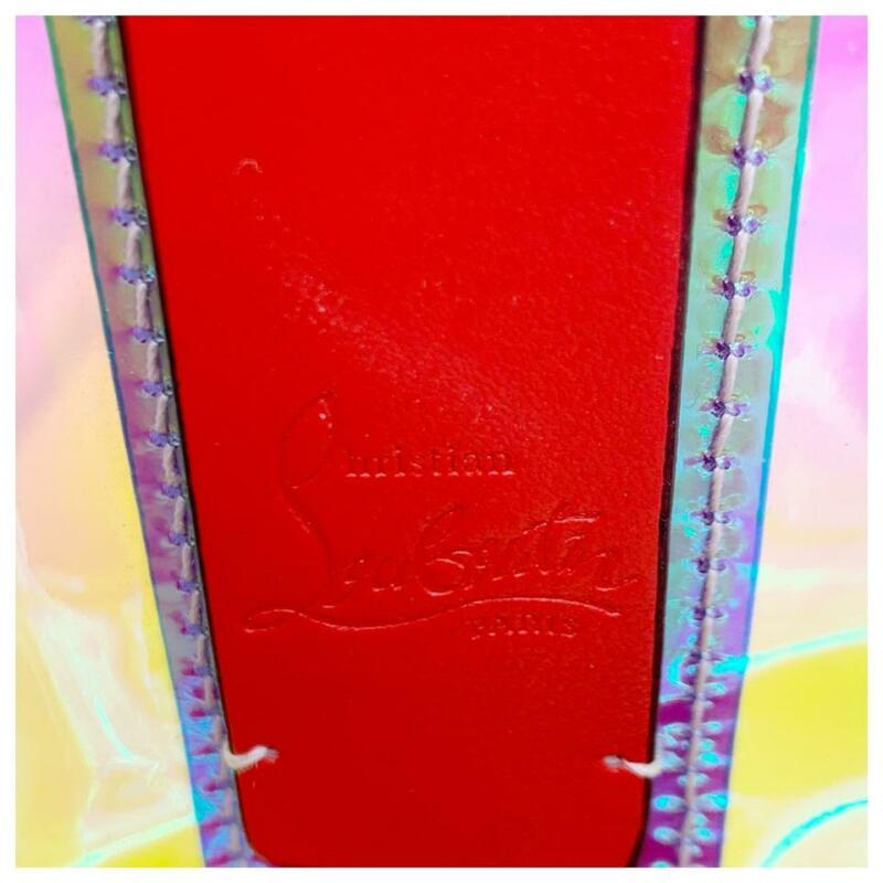 Christian Louboutin Cabata Transparent Glitter Sunset Silver Pvc Tote