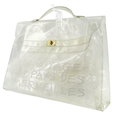 Hermès Kelly L Souvenir De L'exposition Transparent White Vinyl Tote