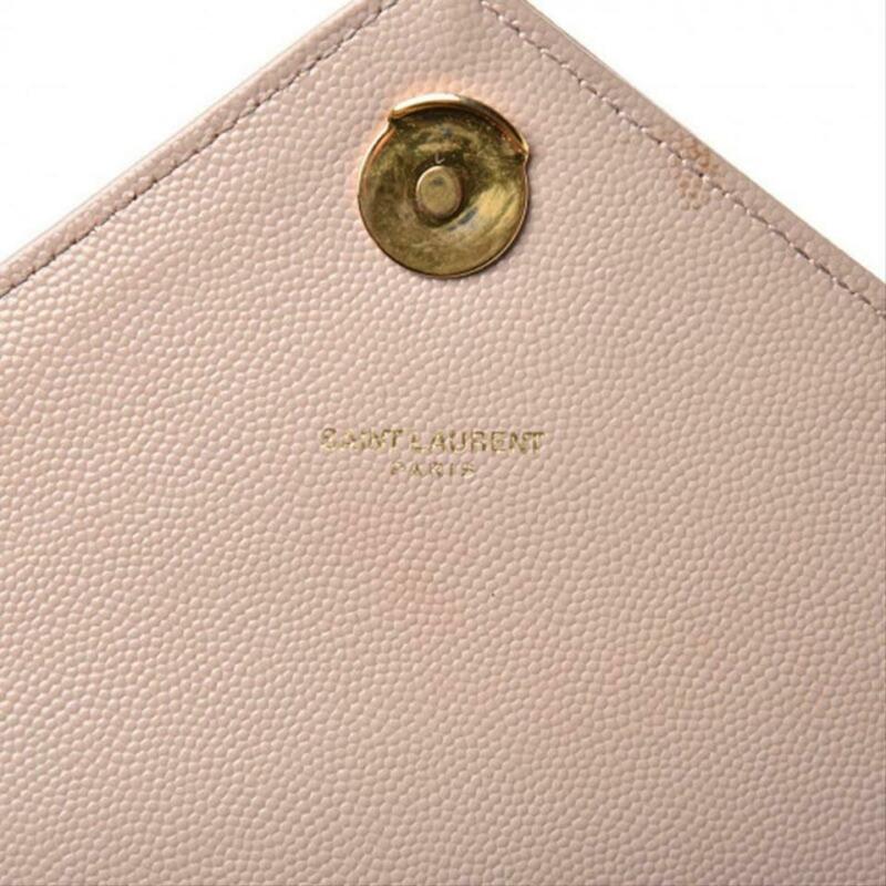 Saint Laurent Envelope Grain De Poudre Matelasse Chevron Large Monogram Satchel