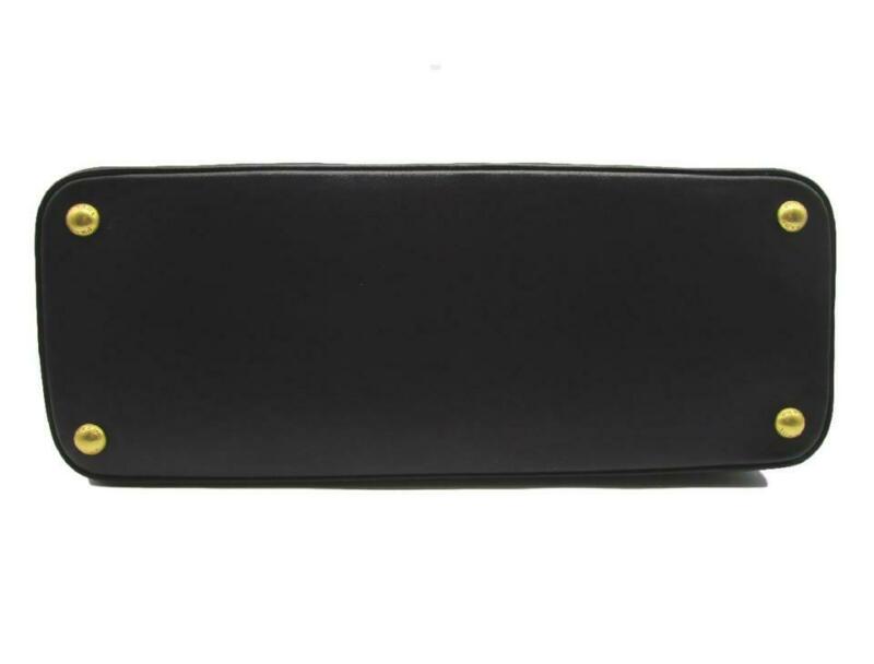 Prada Calfskin Dome Logo Black Leather Satchel