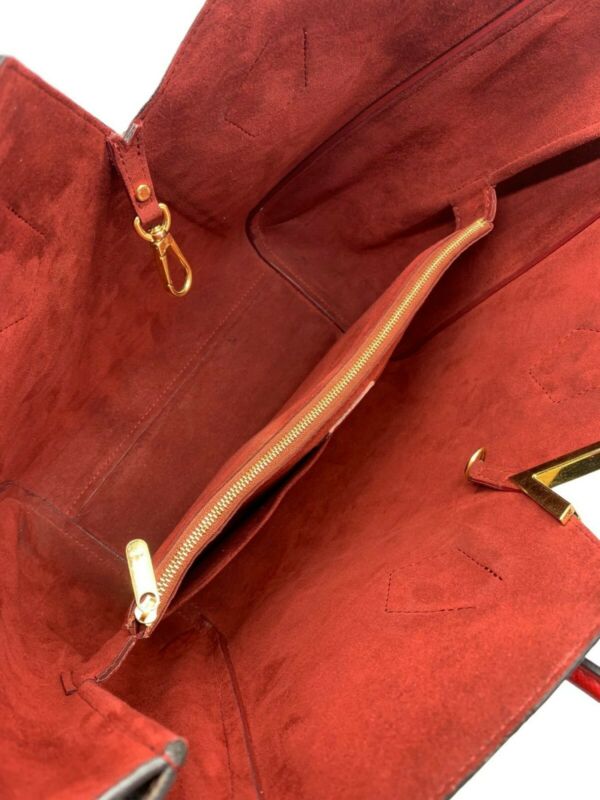 Louis Vuitton Kimono Mm Red Leather Tote Monogram Cerise Hobo 2015 Calfskin