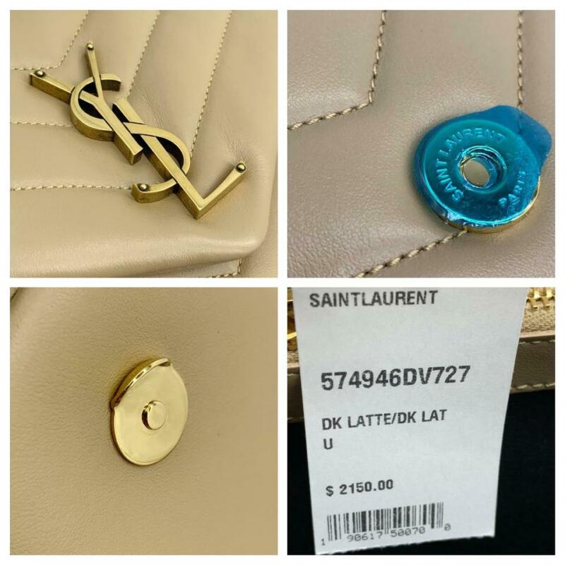 Saint Laurent Monogram Loulou Medium Calf Flap-top Beige Calfskin Leather