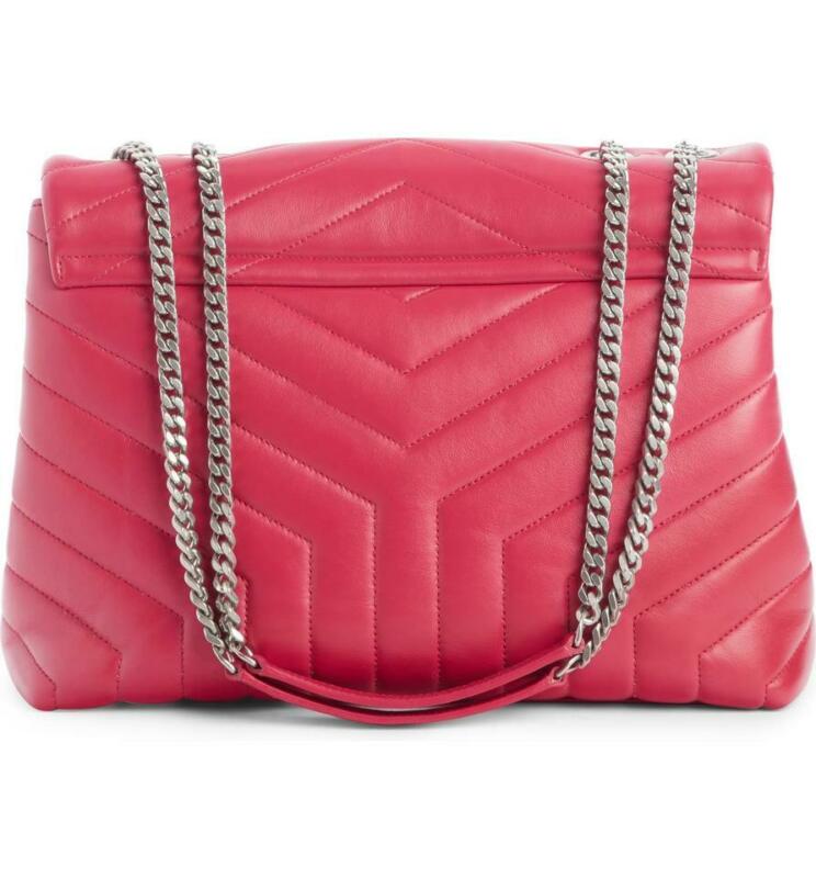 Saint Laurent Monogram Loulou Medium Calfskin Freesia Pink Leather Shoulder Bag