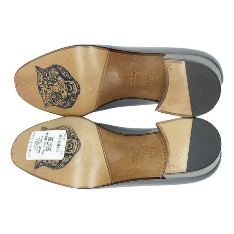 Gucci Grey Ebal Chain Loafer Pump Mules/Slides