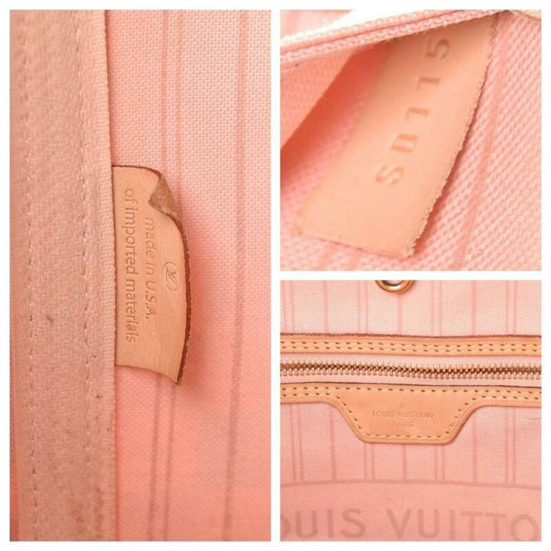 Louis Vuitton Neverfull Tahitienne Mm White Damier Azur Canvas Tote