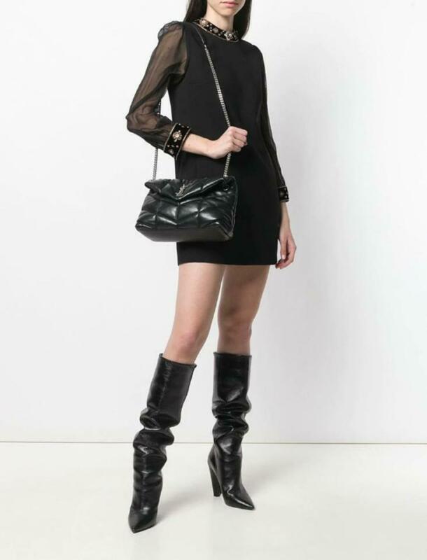 Saint Laurent Monogram Loulou Puffer Black Leather Shoulder Bag