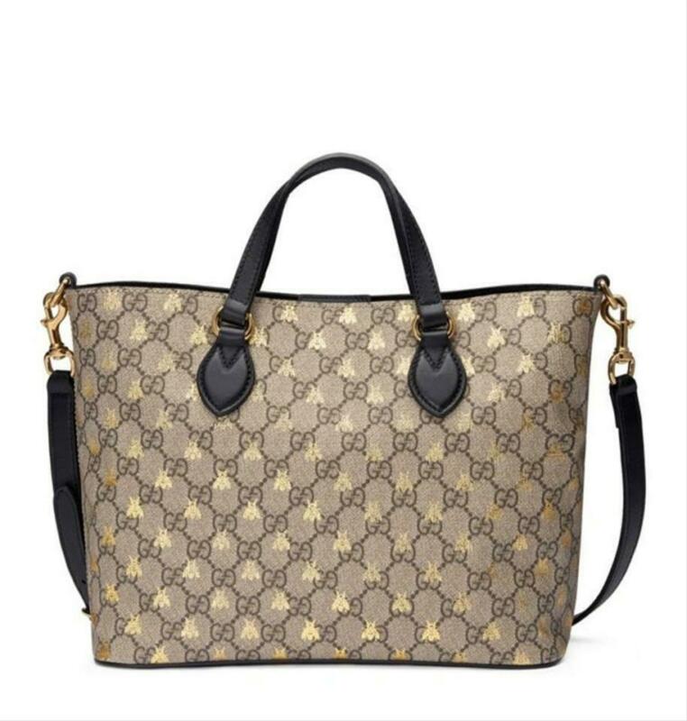 Gucci Bag New Gg Supreme Bees Beige Coated Canvas Tote - MyDesignerly