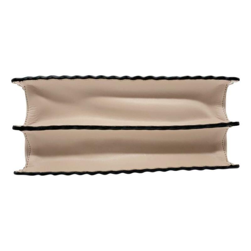 Fendi Mini Kan I Imitation Pearl Scallop Pink Leather Shoulder Bag