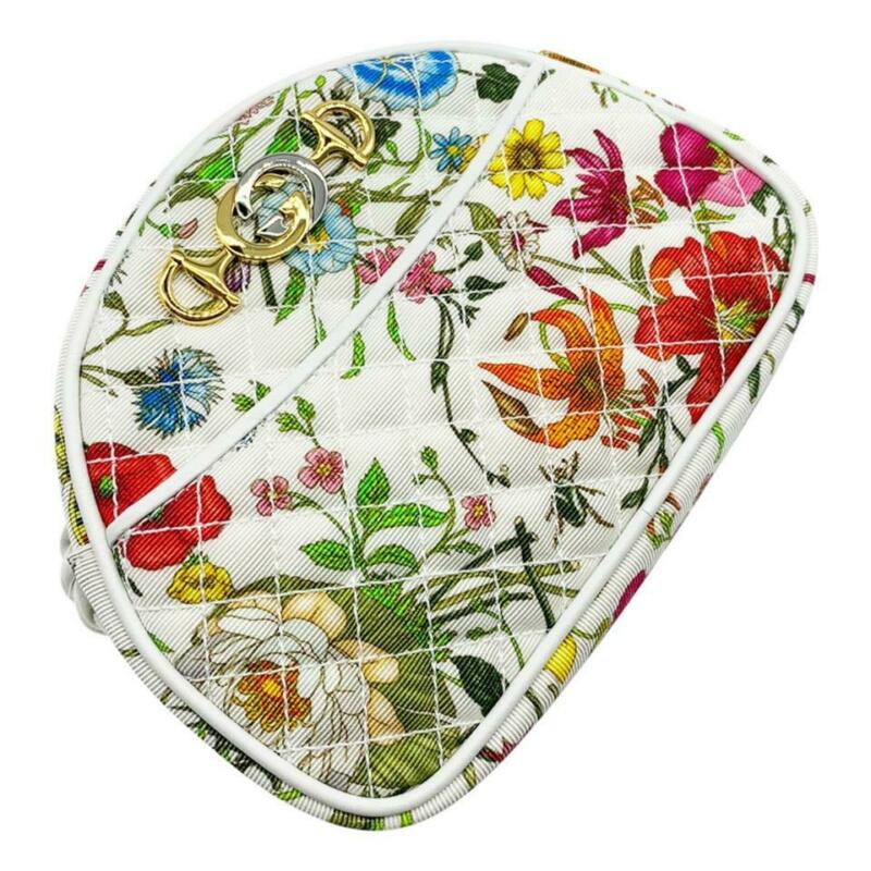 Gucci Ophidia Trapuntata Floral Mini White Canvas Cross Body Bag
