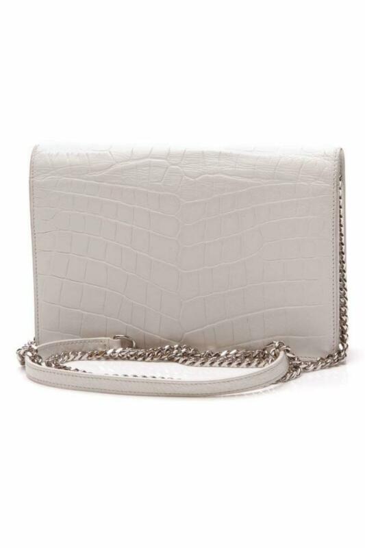 Saint Laurent Monogram Kate Chain Wallet Crocodile Calfskin Monogram Tassel