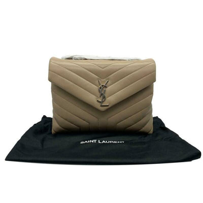 Saint Laurent Monogram Loulou Medium Deep Beige Calfskin Leather Shoulder Bag