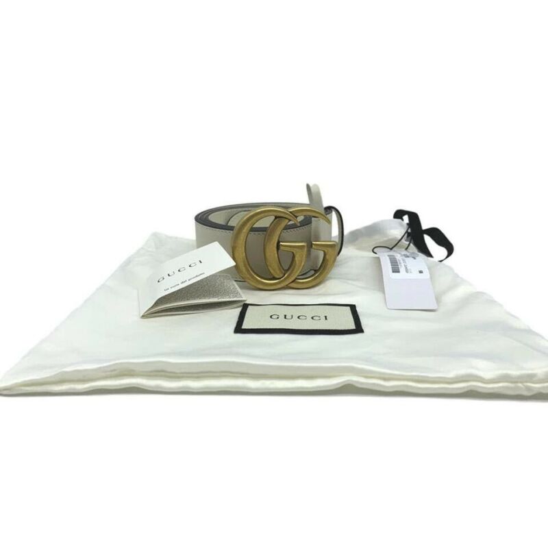 Gucci White Marmont Gg Leather 80 32 Belt