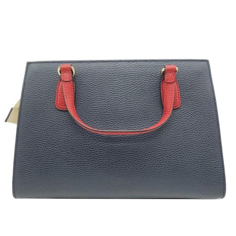 Gucci Soho Convertible Top Handle Satchel Medium Blue White and Red Leather Tote