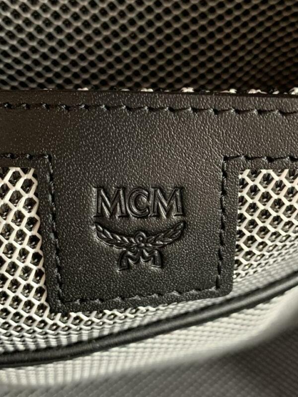 MCM Stark Logo Red Coated Canvas Backpack