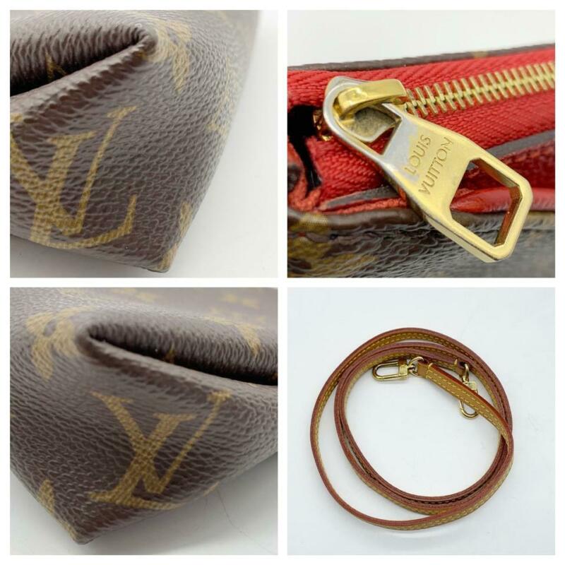 Louis Vuitton Pallas Clutch Monogram Red Canvas Cross Body Bag