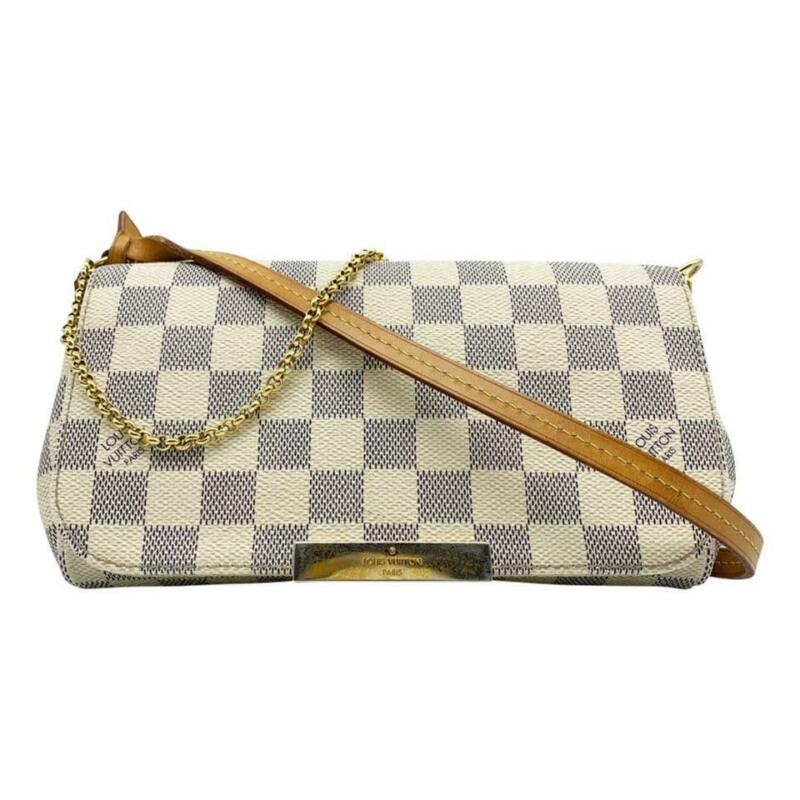 Louis Vuitton Favorite Pm White Damier Azur Canvas Cross Body Bag
