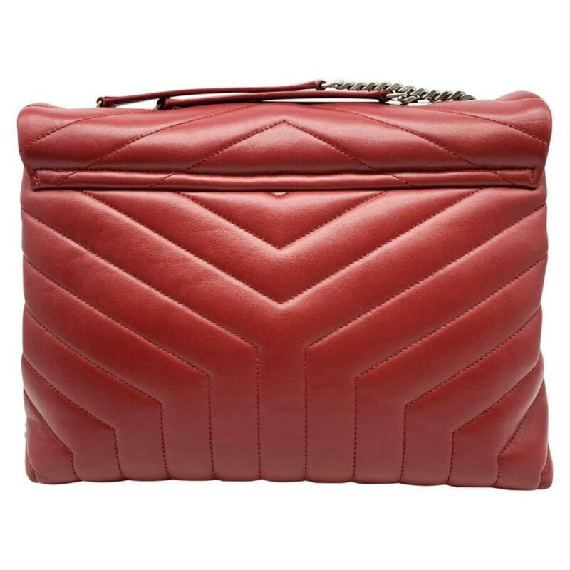 Saint Laurent Monogram Loulou Calfskin Matelasse Medium Monogram Chain Satchel