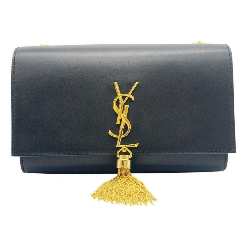 Saint Laurent Monogram Kate Clutch W Medium Smooth W/ Tassel Black Calfskin