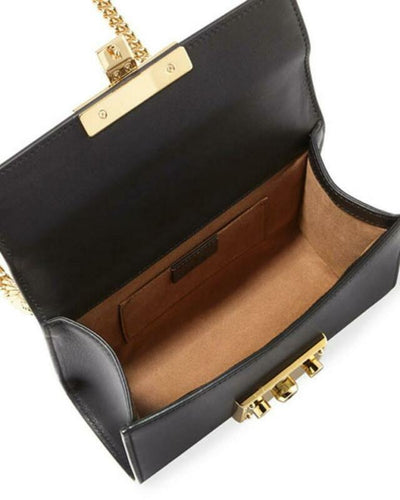 Gucci Padlock Small Chain Black Leather Cross Body Bag