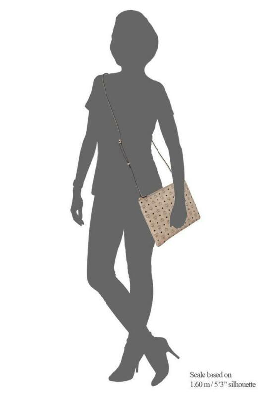 MCM Large Diamond Visetos Pouch Beige Coated Canvas Cross Body Bag