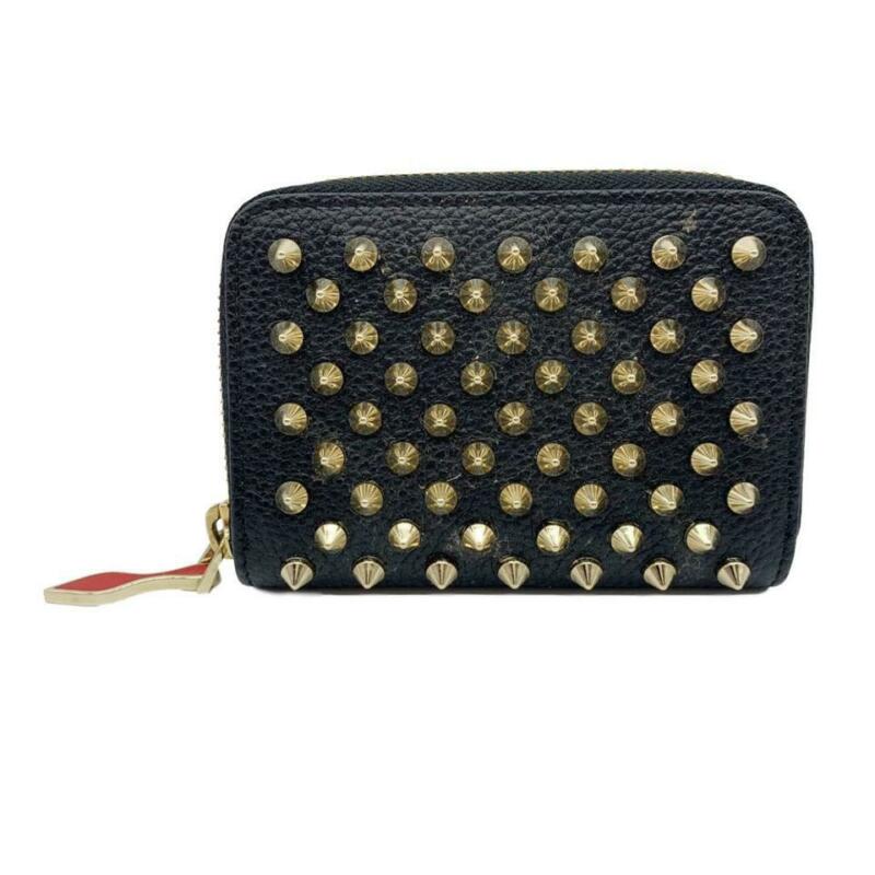 Christian Louboutin Black Panettone Leather Coin Purse Wallet