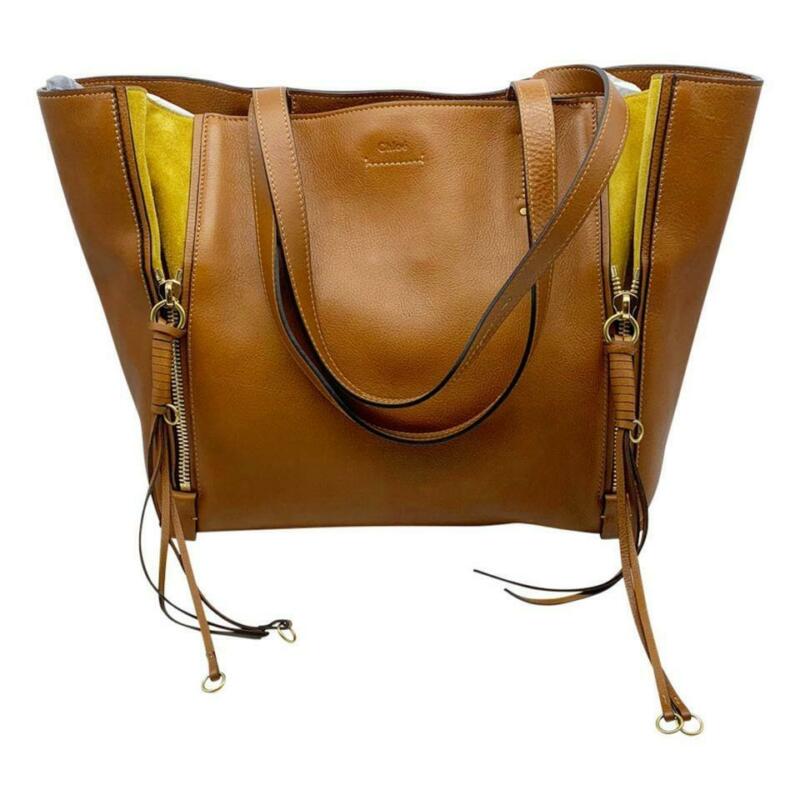 Chloé Milo Caramel Medium Calfskin Brown Leather Tote