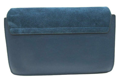 Chloé Faye New Small Majolica Suede Blue Leather Cross Body Bag