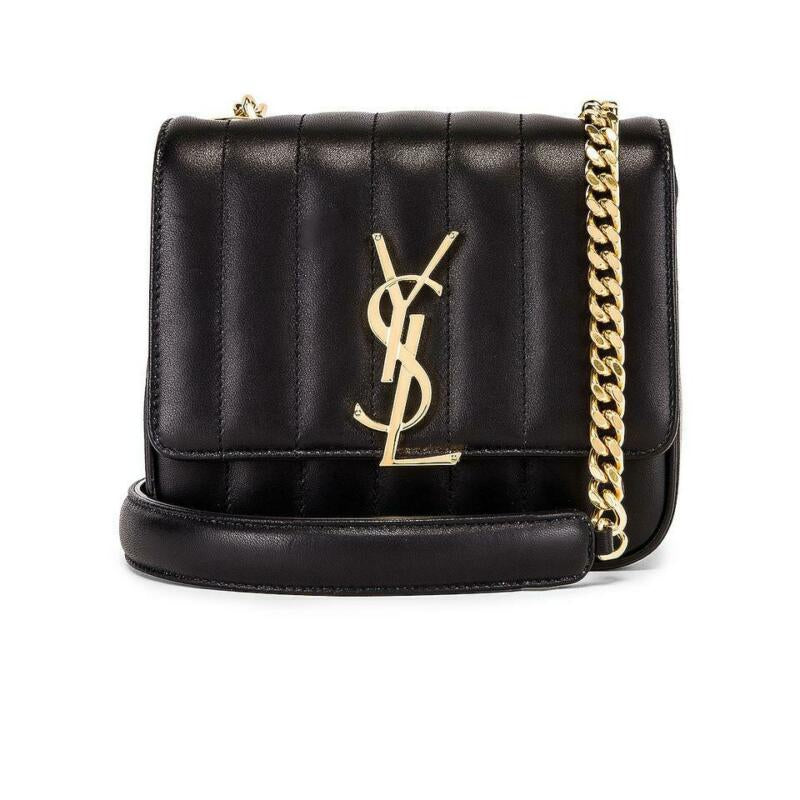 Saint Laurent Vicky Monogramme Black Calfskin Leather Shoulder Bag