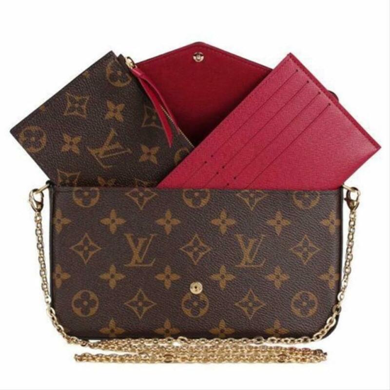 Louis Vuitton Pochette Felicie Fuchsia 2019 with Inserts Monogram Canvas