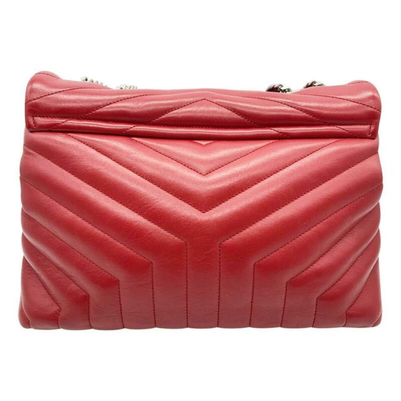 Saint Laurent Monogram Loulou Calfskin Matelasse Medium Monogram Chain Satchel